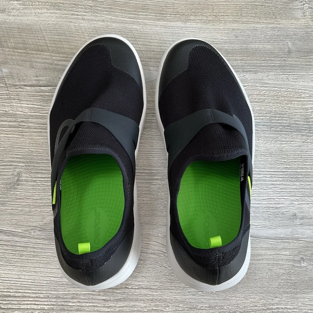 OOFOS OOmg Sport Shoes Men 13 Black Walking Recovery Comfort Sneakers Athletic